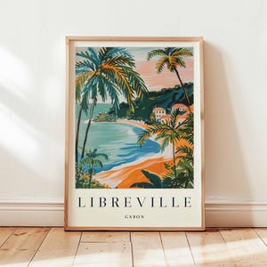Libreville Poster, Gabon Travel Print, Central Africa Wall Art, Coastal City Decor, Libreville Travel Gift, African Print, Gabon Travel Art