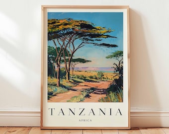 Tanzania Travel Poster: Kilimanjaro, Safari, Africa Wall Art