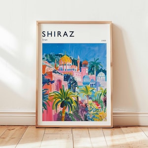 Shiraz Poster, Iran Travel Print, Persia Wall Art, Cityscape Decor, Shiraz Travel Gift, City Print, Iran Poster, Iran Travel Art