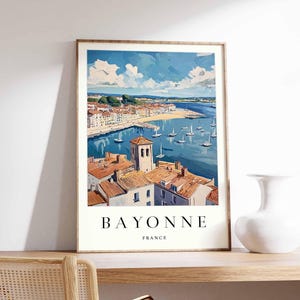 Bayonne Poster, France Wall Art, Bayonne Print, France Poster, Travel Poster, Bayonne Decor, Bayonne France Print