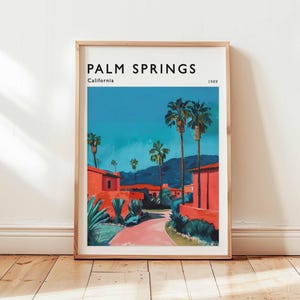 Palm Springs Poster, California Travel Print, Desert Wall Art, Mid-Century Modern Decor, Palm Springs Travel Gift, California Travel Art