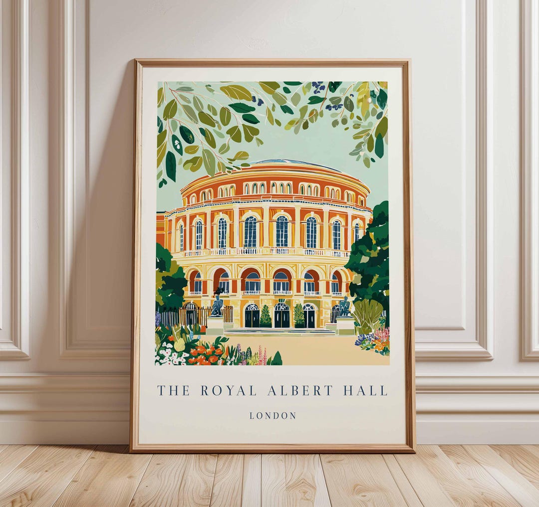 Royal Albert Hall Travel Poster: London Landmark Art Print - Etsy