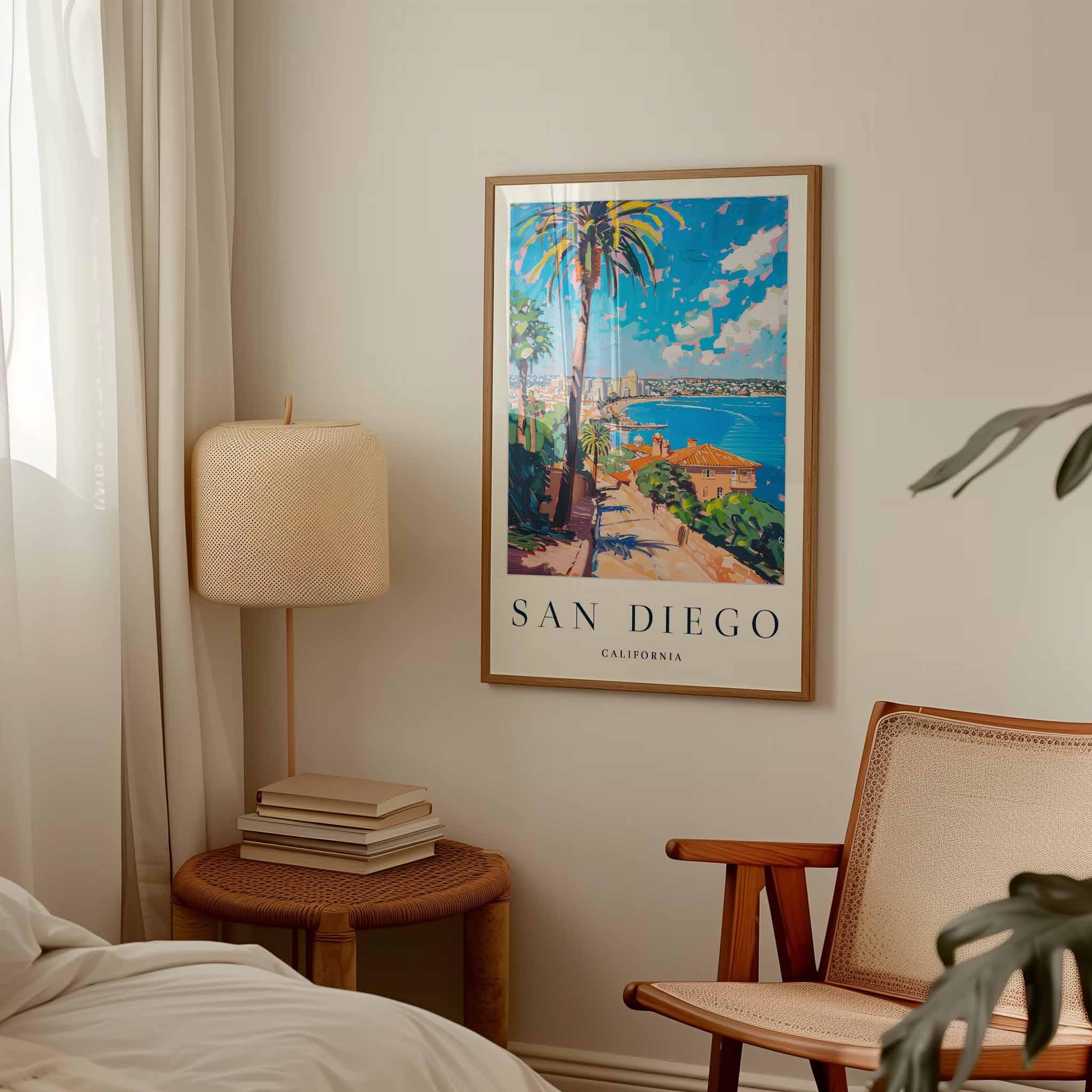 San Diego Travel Poster: California Beach City Wall Art - Etsy