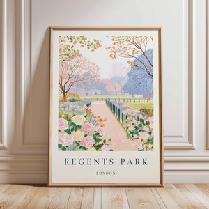 Regents Park Poster, London Travel Poster, Regents Park Wall Art, London Park Print, UK City Poster, British Nature Art, London Decor Print