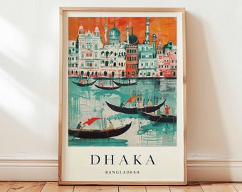 Dhaka Bangladesh Travel Poster: South Asia Wall Art