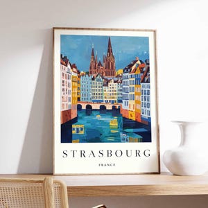 Strasbourg Poster, France Travel Print, French Decor, Europe Travel Poster, European Wall Art, Strasbourg Gift, Strasbourg Travel Poster