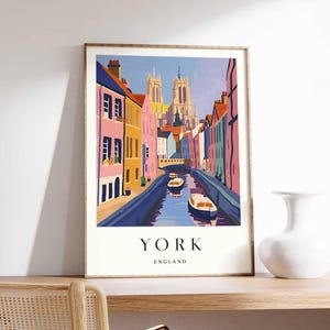 York Poster, England Travel Print, UK City Wall Art, North Yorkshire Decor, York Minster Print, York Travel Poster, UK Travel Art