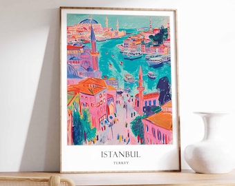 Istanbul Skyline Poster: Cityscape Wall Art, Turkey Print