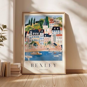 Bexley Poster, England Poster, Bexley Wall Art, UK Travel Print, London Borough Poster, Bexley Town Print, England Travel Posters