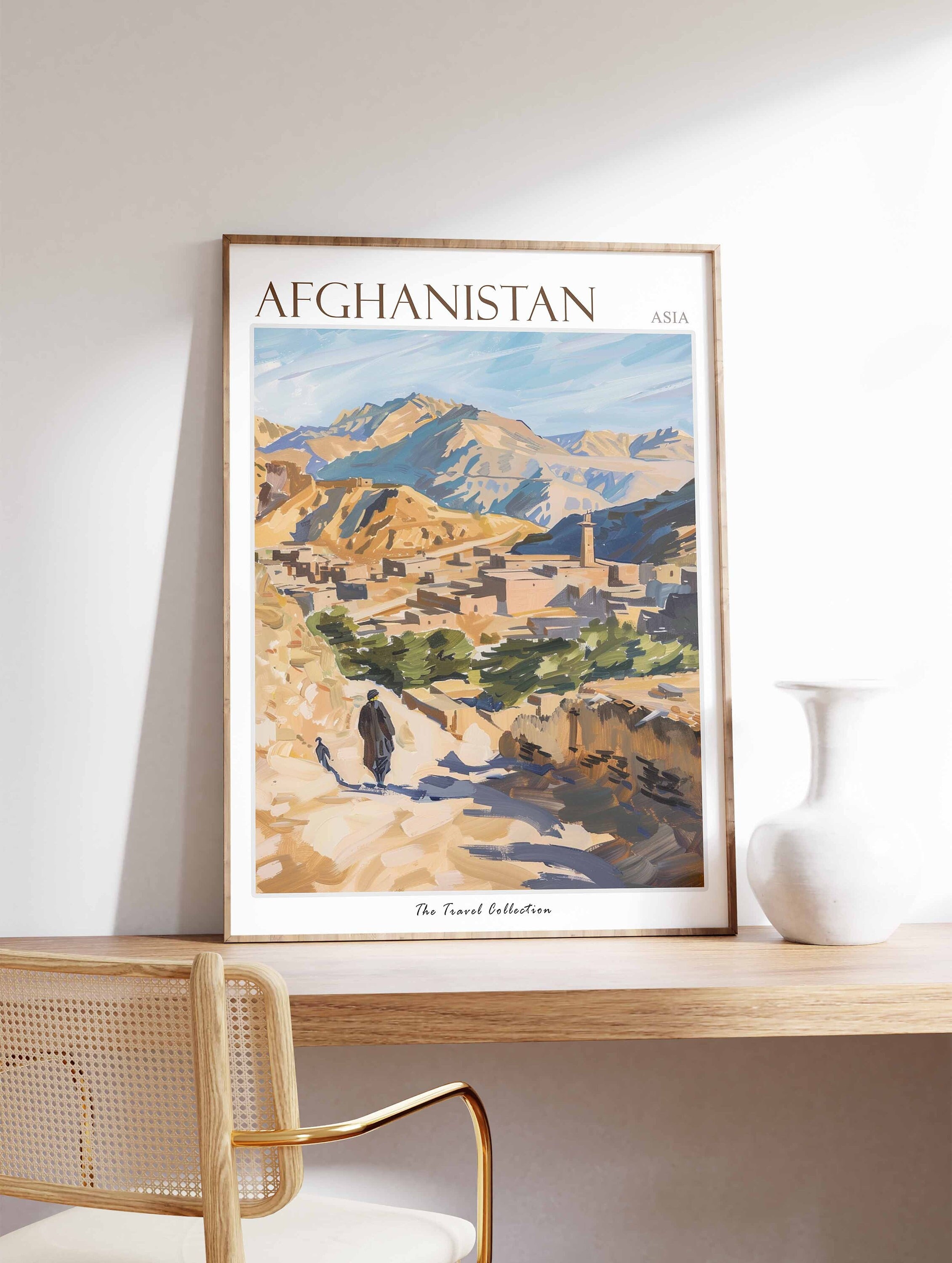 Afghanistan Poster, Afghanistan Travel Print, Islamic Travel Poster, Islamic Decor, Middle Eastern Art, Travel Gift, Floral Print