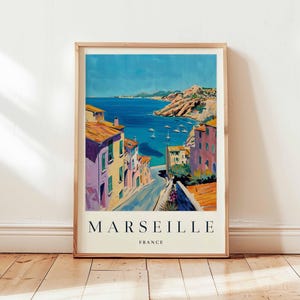 Marseille Poster, France Travel Print, Provence Wall Art, Old Port Decor, European Travel Gift, Mediterranean City Print, France Travel Art