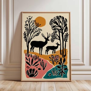 Richmond Park Poster, London Travel Poster, Richmond Wall Art, Deer Park Print, UK Nature Poster, British Landscape Art, London Park Decor