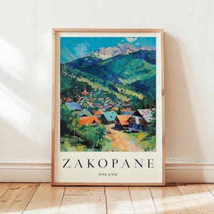 Zakopane Poster, Poland Travel Print, Tatra Mountains Wall Art, Ski Resort Decor, European Travel Gift, Mountain Print, Poland Travel Art