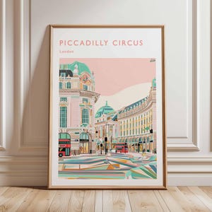 Piccadilly Circus Poster, London Travel Poster, Piccadilly Circus Wall Art, West End Print, UK Landmark Poster, British Culture Art