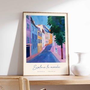 Rennes Poster, Frankreich Reisedruck, Kunstdruck Historisches Viertel, Frankreich Stadt Dekor, Bretagne Architektur Ansicht Kunst, Frankreich Reisegeschenk