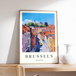 Brussels Poster, Belgium Travel Print, Grand Place Print, European City Wall Art, Atomium Print, Cityscape Decor, Belgium Travel Gift