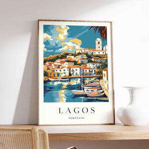Lagos Poster, Portugal Travel Print, Lagos Coastal Print, Portugese Wall Art, European Wall Art, Lagos Travel Gift