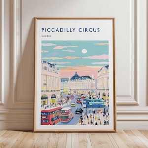 Piccadilly Circus Poster, London Travel Poster, Piccadilly Circus Wall Art, West End Print, UK Landmark Poster, British Culture Art