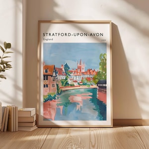 Stratford upon Avon Poster, England Travel Print, British Decor, United Kingdom Travel Poster, Stratford upon Avon Travel Poster