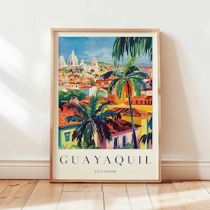 Guayaquil Poster, Ecuador Travel Print, South America Wall Art, Coastal City Decor, Guayaquil Travel Gift, Latin Print, Ecuador Travel Art