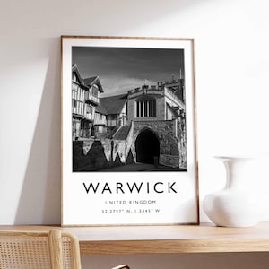 Warwick Poster, England Poster, Warwick Print, Warwick Wall Art, Warwick Castle Print, UK Poster, Warwick Decor, Warwick Art, Warwick Gift