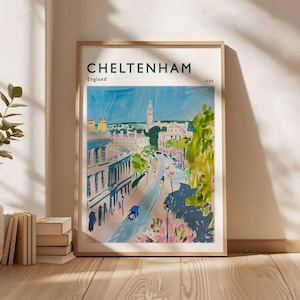 Cheltenham Poster, England Travel Print, British Decor, United Kingdom Travel Poster, Cheltenham Gift, Cheltenham Travel Poster