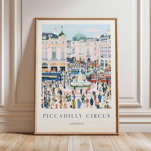 Piccadilly Circus Poster, London Travel Poster, Piccadilly Circus Wall Art, West End Print, UK Landmark Poster, British Culture Art