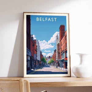 Belfast Poster, Northern Ireland Travel Print, UK City Wall Art, Belfast Travel Decor, Titanic Quarter Gift Art, European City Print