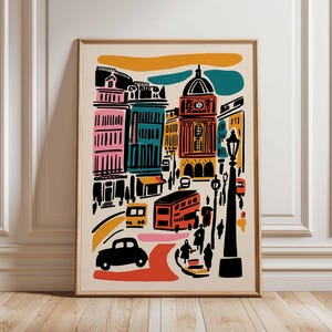 Piccadilly Circus Poster, London Travel Poster, Piccadilly Circus Wall Art, West End Print, UK Landmark Poster, British Culture Art