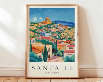 Santa Fe Travel Poster: New Mexico Southwestern Wall Art