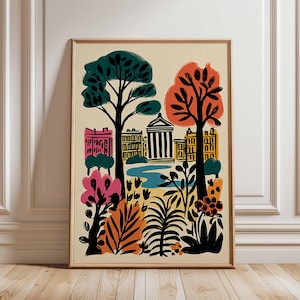 Victoria Park Poster, London Travel Poster, Victoria Park Wall Art, UK Nature Poster, British Landscape Art, London Park Decor