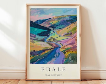 Edale Poster: Peak District Travel Print, Derbyshire Wall Art