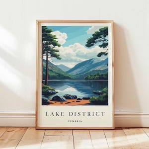 Lake District Poster, Cumbria Travel Print, UK National Park Wall Art, Lakeland Decor, English Landscape Art, Cumbria Poster, UK Travel Art