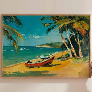 Dominican Republic Poster, Caribbean Travel Print, Island Wall Art, Tropical Beach Decor, Dominican Republic Travel Art, Caribbean Poster
