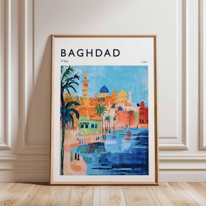 Baghdad Poster, Iraq Travel Print, Middle East Wall Art, Cityscape Decor, Baghdad Travel Gift, City Print, Iraq Poster, Iraq Travel Art