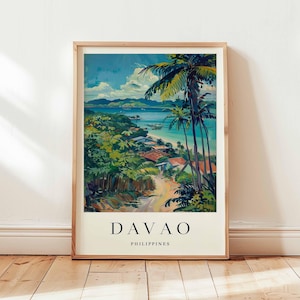 Davao Poster, Philippines Travel Print, Mindanao Wall Art, Tropical City Decor, Davao Travel Gift, Asian Print, Philippines Travel Art