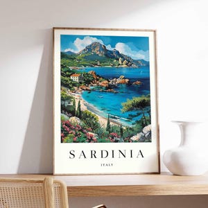 Sardinia Poster, Italy Poster, Sardinia Wall Art, Italian Print, Sardinia Print, Sardinia Decor, Italy Wall Art, Mediterranean Print
