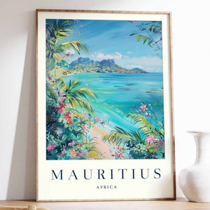 Mauritius Travel Poster: Tropical Island Art Print