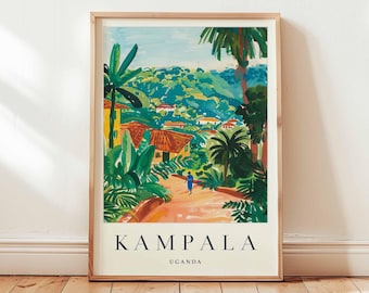 Kampala Uganda Travel Poster: Vibrant East Africa Wall Art
