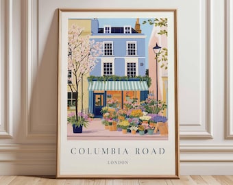 Impresión del mercado de flores de Columbia Road: póster de viaje a Londres