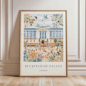 Buckingham Palace Poster, London Travel Poster, Royal Palace Wall Art, Buckingham Print, UK Landmark Poster, British Architecture Art