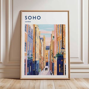 Soho London Travel Poster : art de la vie nocturne animée du West End