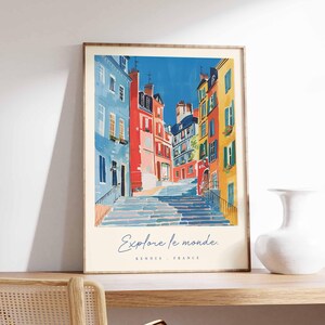 Rennes Poster, Frankreich Reisedruck, Kunstdruck Historisches Viertel, Frankreich Stadt Dekor, Bretagne Architektur Ansicht Kunst, Frankreich Reisegeschenk