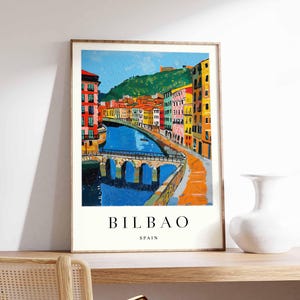 Bilbao Poster, Spain Print, Bilbao Wall Art, Guggenheim Museum Poster, Basque Country Print, Bilbao Skyline Art, Travel Poster