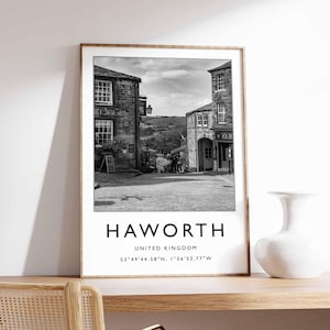 Haworth Poster, Yorkshire Print, Haworth Water Print, Haworth Wall Art, Scenic Haworth Poster, Haworth Decor, Yorkshire Village Art