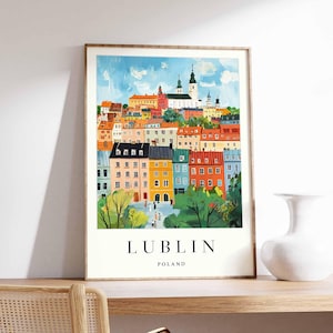 Lublin Poster, Poland Travel Print, Polish City Wall Art, Eastern Poland Decor, Lublin Old Town Poster, Poland Art, Europe Travel Art