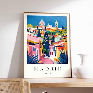 Madrid Poster, Spanien Print, Madrid Wandkunst, Madrid Stadtplan Dekor, minimalistisches Madrid Poster, Spanische Skyline, Madrid Reisewandkunst