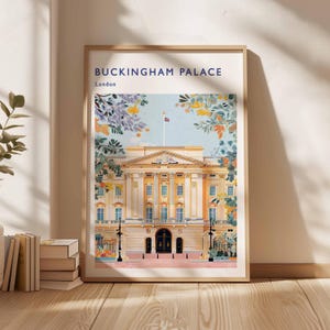 Buckingham Palace Poster, London Travel Poster, Royal Palace Wall Art, Buckingham Print, UK Landmark Poster, British Architecture Art
