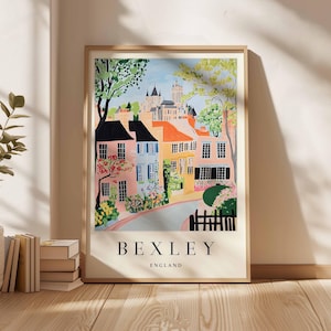 Bexley Poster, England Poster, Bexley Wall Art, UK Travel Print, London Borough Poster, Bexley Town Print, England Travel Posters