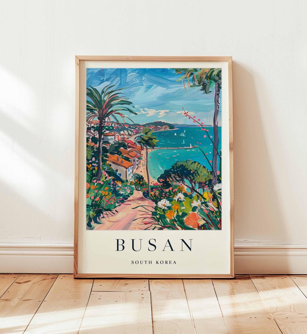 Busan South Korea Travel Poster: Coastal City Wall Art - Etsy
